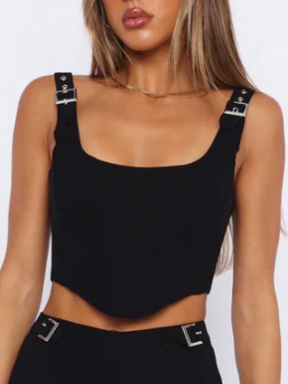 NWT White Fox Gravity Bustier crop top corset black Sz S